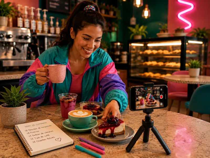 Fotografías y videos de productos de una cafetería