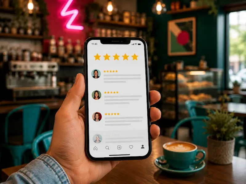 Reseñas y comentarios de clientes de una cafetería