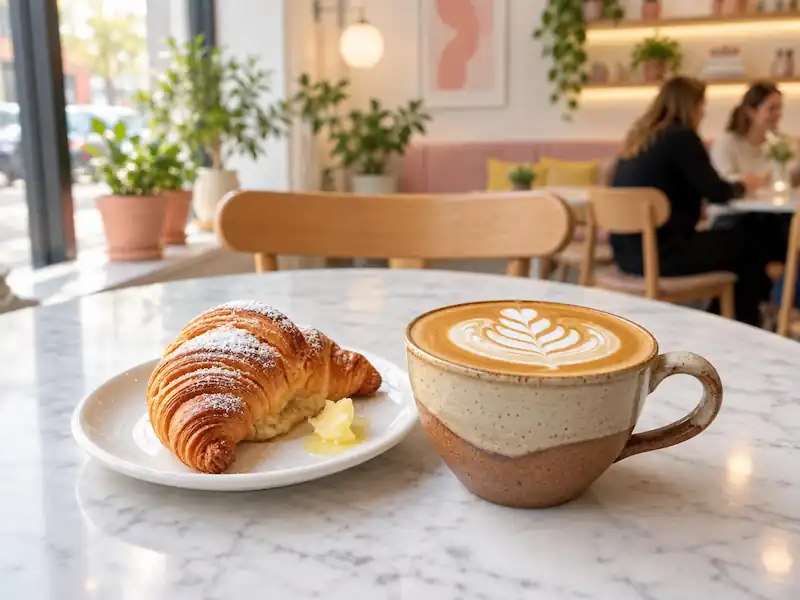 Combo de café y alimento para cafetería