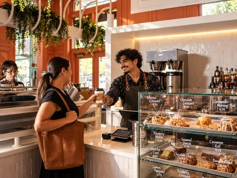 Venta adicional de alimento con bebida en cafetería