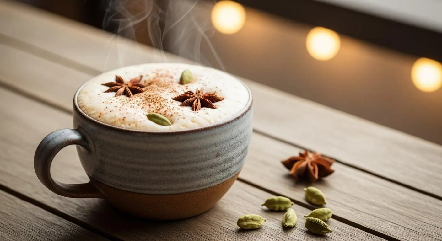 Chai con especias de temporada en cafetería