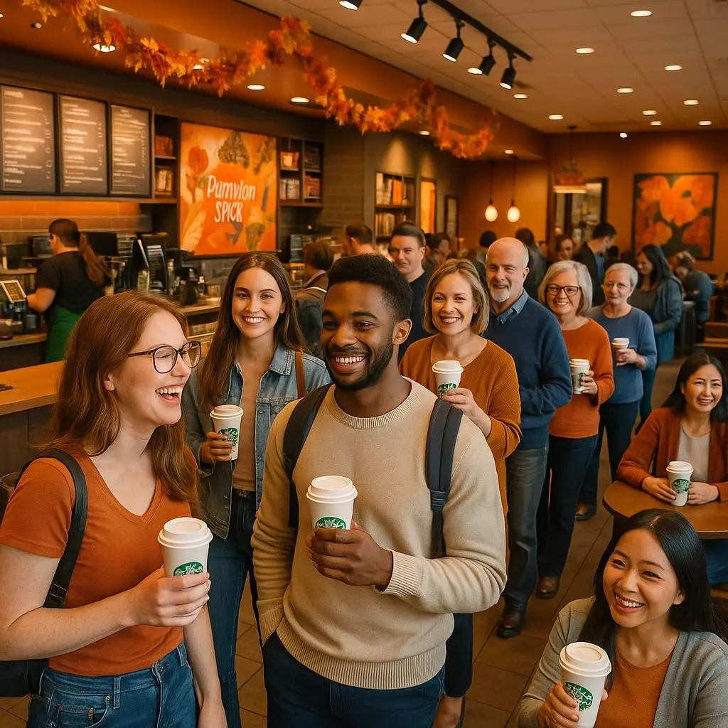 Campaña profesional de bebidas de temporada dentro de una cafetería