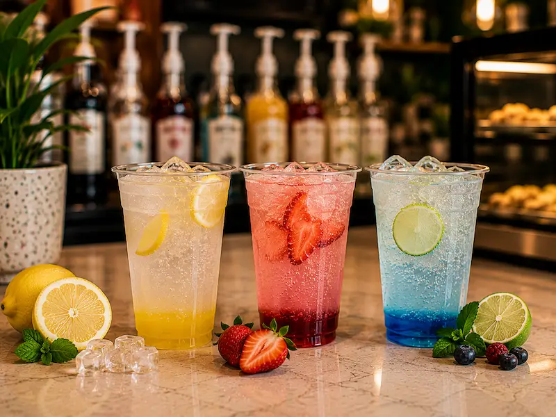 Menú de bebidas frías para cafetería
