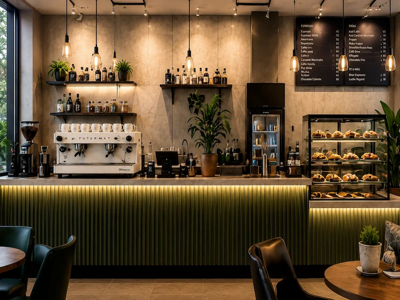 Equipos esenciales para barra de café