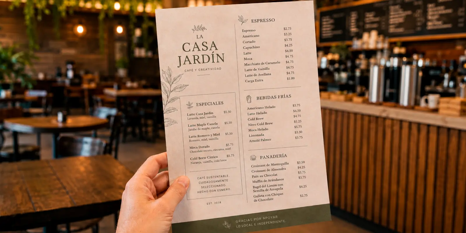 Cómo diseñar un menú rentable para cafeterías
