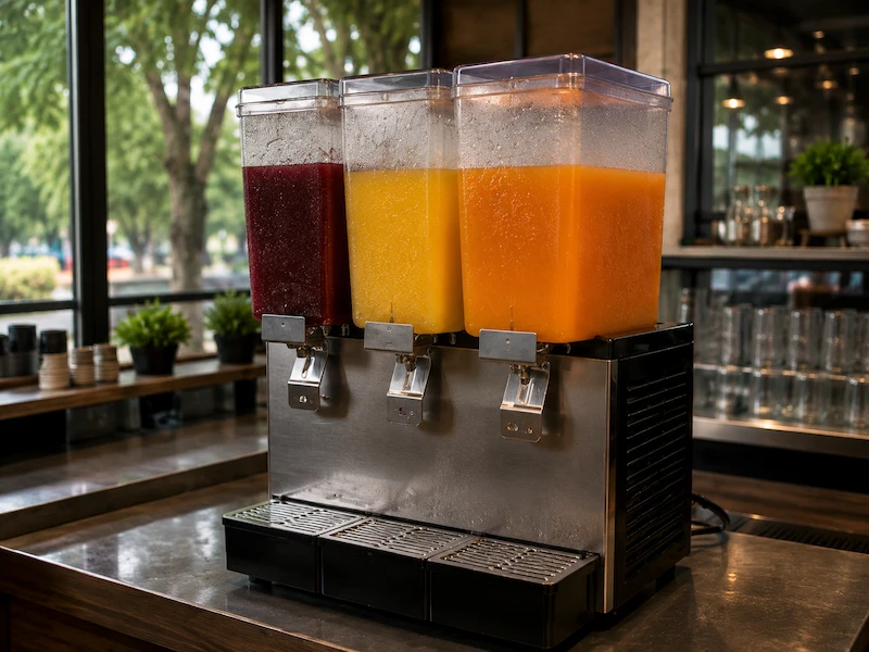 Dispensador de bebidas frías 2 tazones para cafetería
