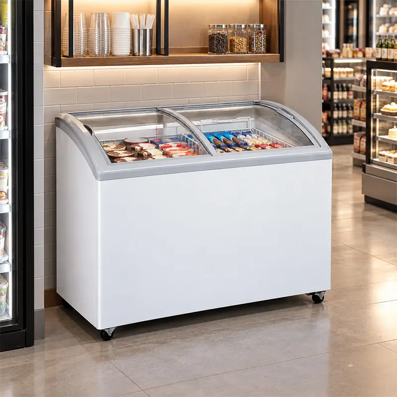 Congelador Horizontal Imbera HF-10-1F Tapa Vidrio Curvo