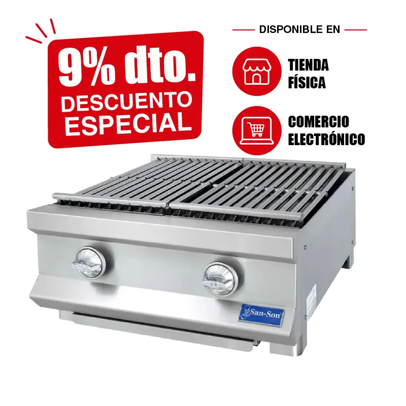 Asador Radiante Industrial San-Son 24” 2 Quemadores SSAR24 | Asador Comercial