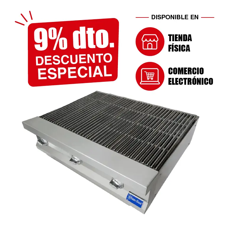 Asador Industrial San-Son 36” 3 Quemadores SSA36 | Asador Comercial