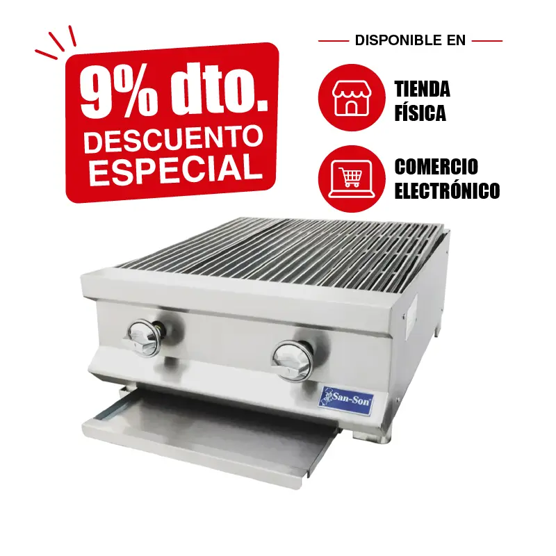 Asador Industrial San-Son 24” 2 Quemadores SSA24 | Asador Comercial