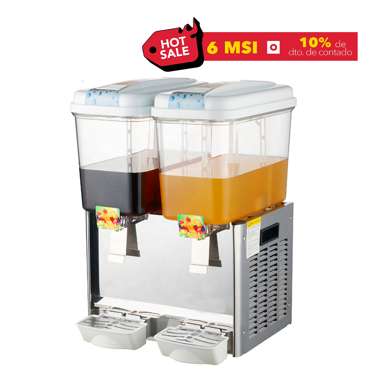 Dispensador de Bebidas 2 Tazones, 18 Litros por tanque