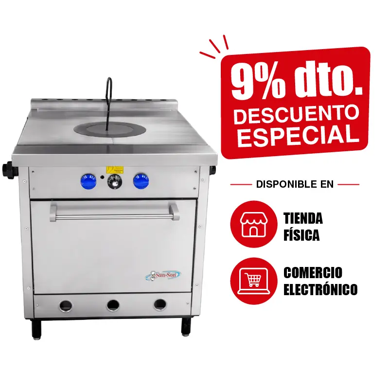 Estufa Comercial Extra Pesada Con Plancha Francesa y Horno ZH-703 | Industrial