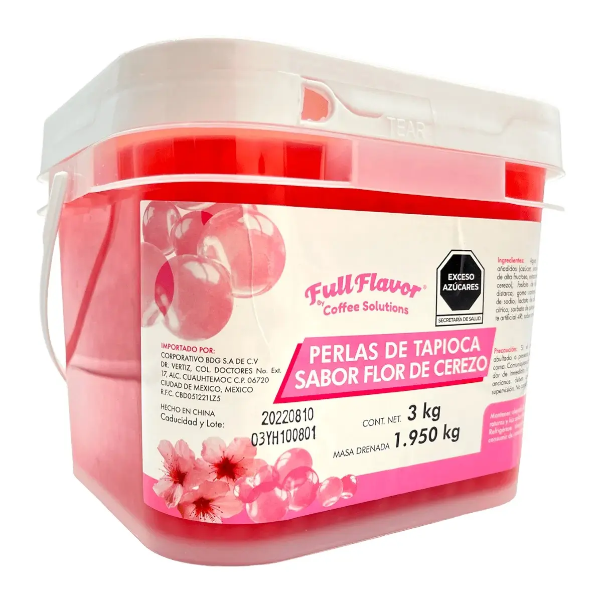 Perlas Explosivas Sabor Flor de Cerezo, Bote de 3 Kilos