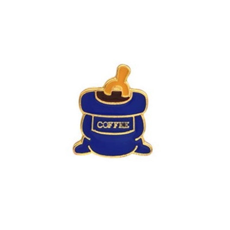 Pin en Forma de Saco de Café Color Azul para Amantes del Café