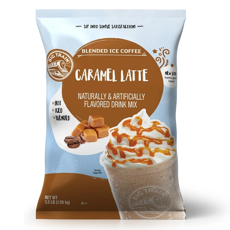 Polvo Big Train Caramel Latte – Bolsa de 1.59 kg (3.5 LBS)