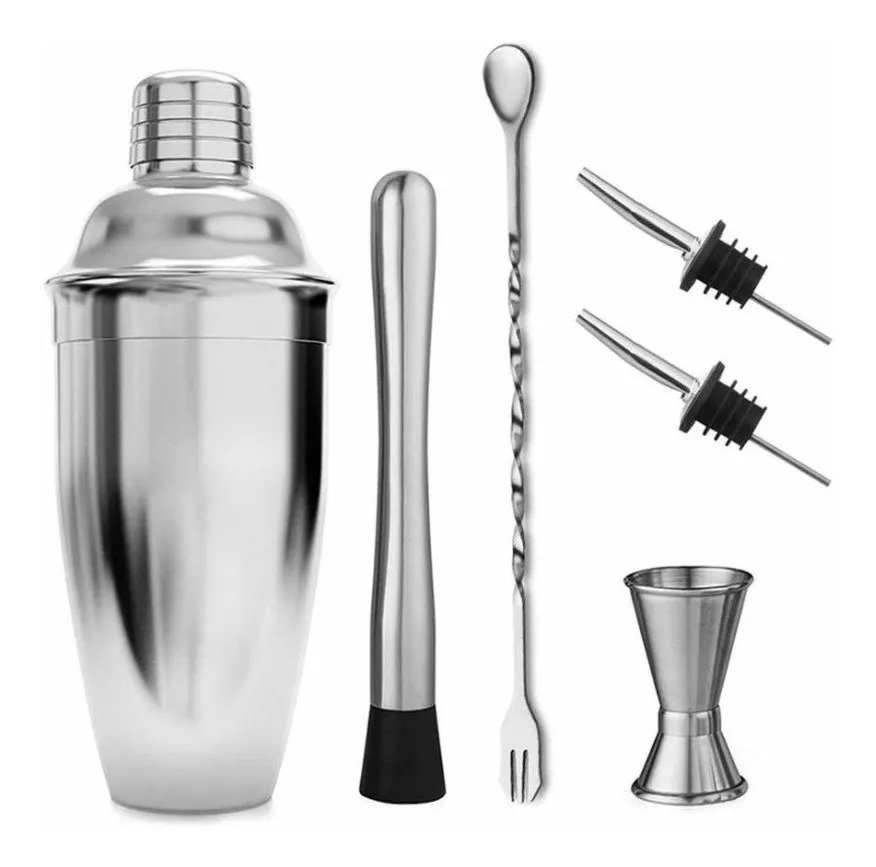 Shaker de Acero Inoxidable 550 ml con 6 piezas