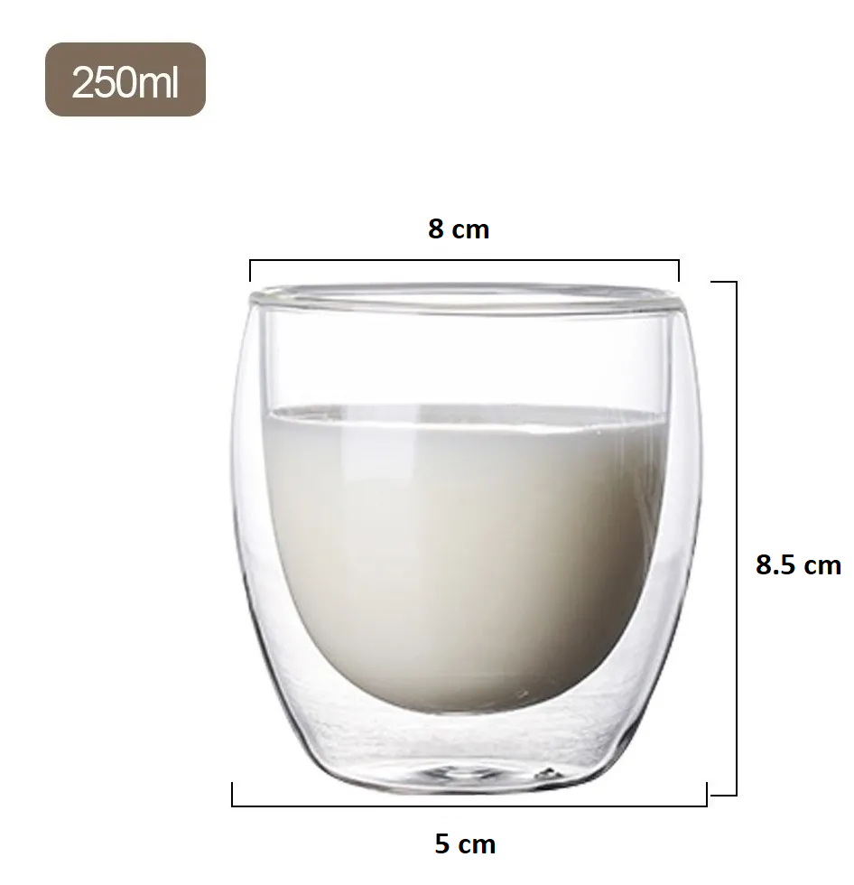 Vaso de Vidrio Doble Fondo 250 ml