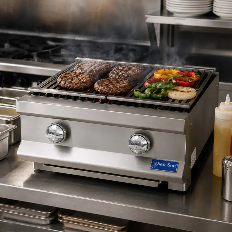 Asador Radiante Industrial San-Son 24” 2 Quemadores SSAR24 | Asador Comercial