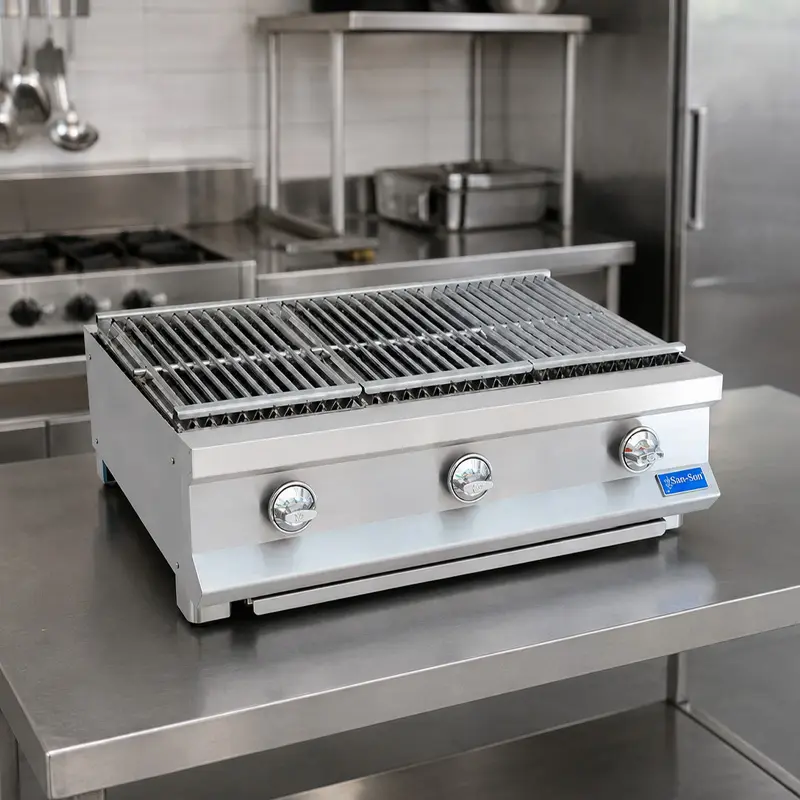 Asador Radiante Industrial San-Son 36” 3 Quemadores SSAR36 | Asador Comercial