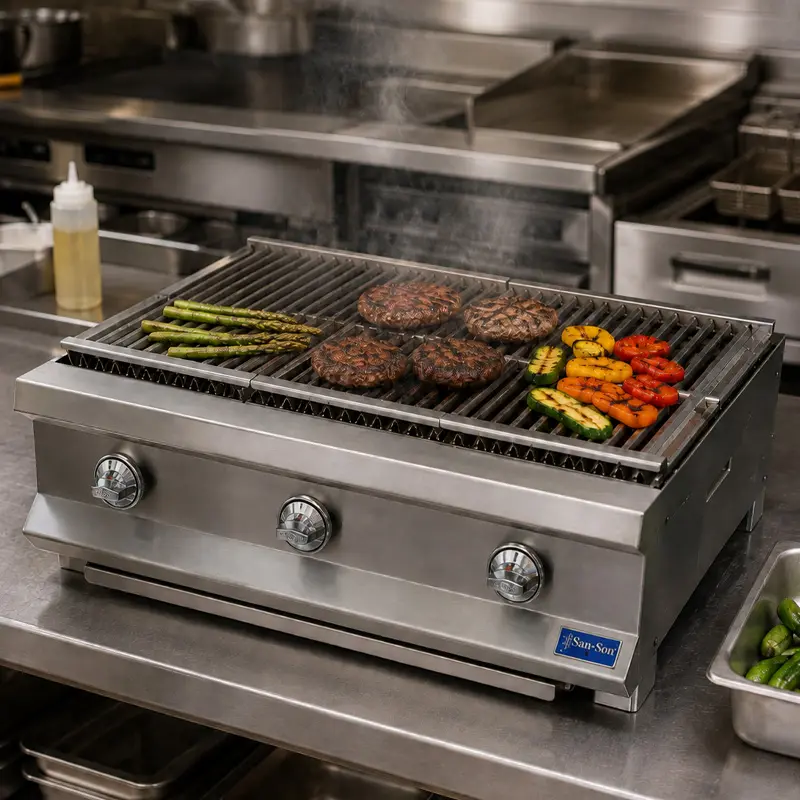 Asador Radiante Industrial San-Son 36” 3 Quemadores SSAR36 | Asador Comercial