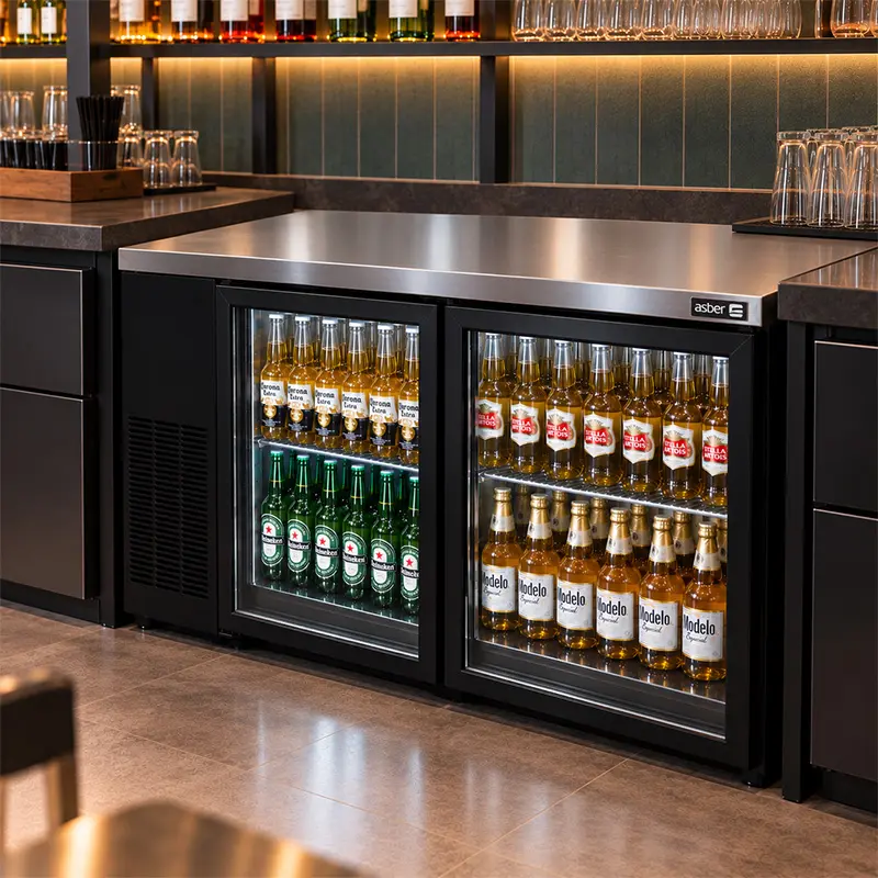 Refrigerador Contra Barra Asber ABBC-58G HC | Back Bar 2 Puertas Cristal