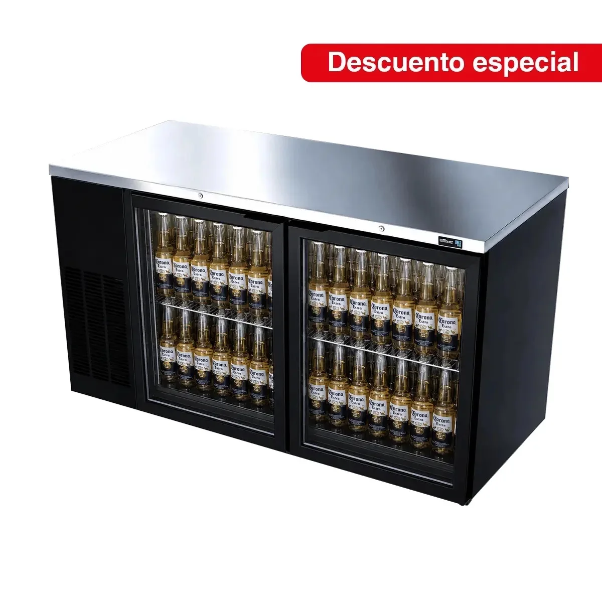 Refrigerador Contra Barra Asber ABBC-58G HC | Back Bar 2 Puertas Cristal