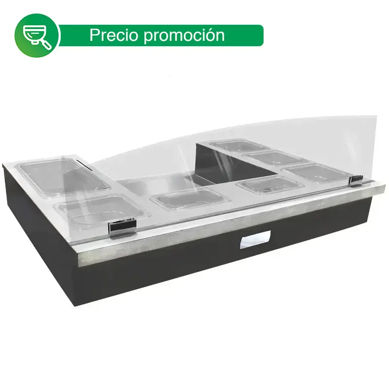 UNIDAD DE CREPAS PORTATIL, CON NICHO EN ACERO INOXIDABLE PARA CREPERA