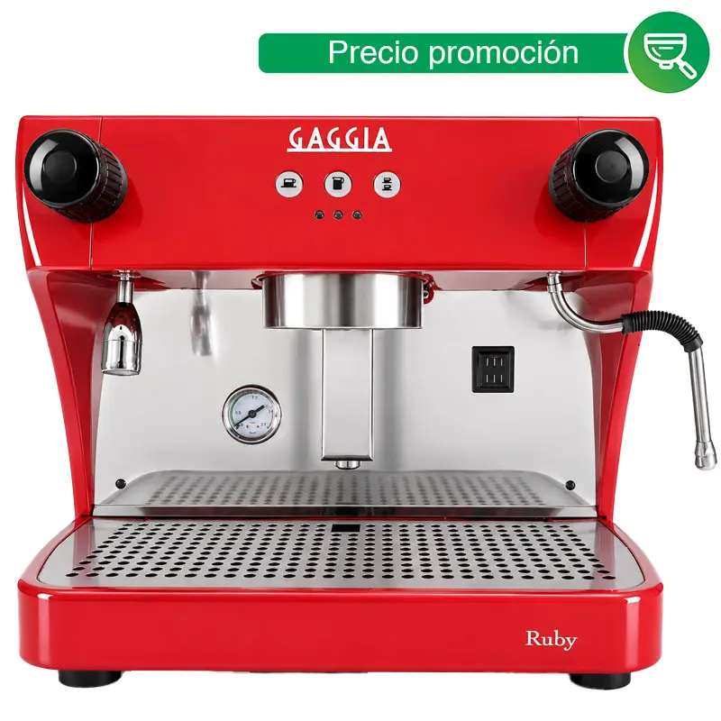 Cafetera Industrial 1 Grupo Ruby Pro Roja - 120 Tazas por Hora - Cafetera Italiana