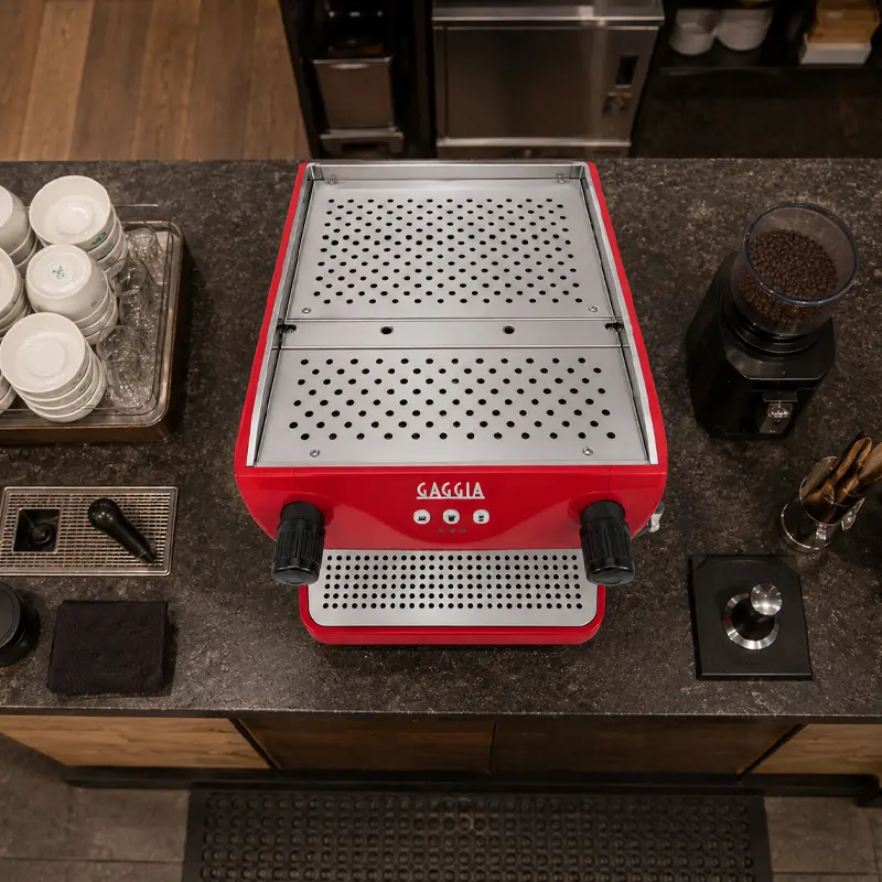 Cafetera Industrial 1 Grupo Ruby Pro Roja - 120 Tazas por Hora - Cafetera Italiana