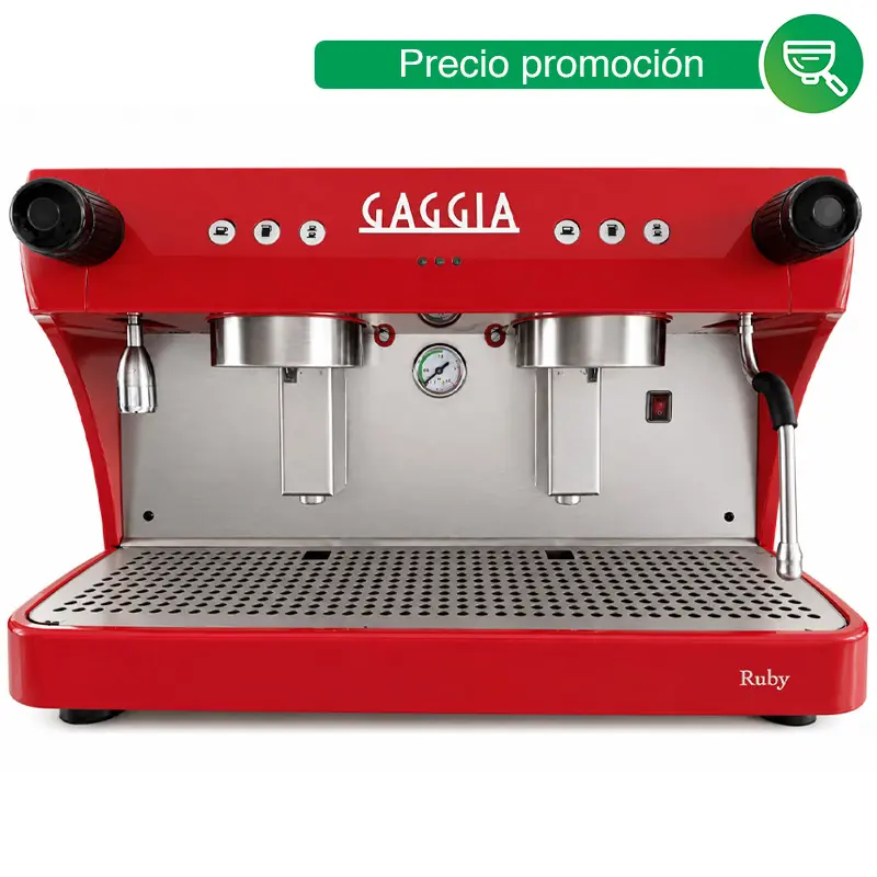 Cafetera Industrial 2 Grupos Ruby Pro Two Roja – 180 Tazas por Hora – Cafetera Italiana