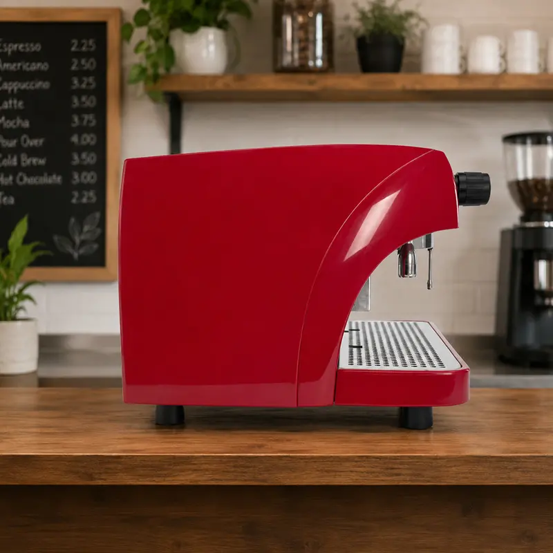 Cafetera Industrial 2 Grupos Ruby Pro Two Roja – 180 Tazas por Hora – Cafetera Italiana