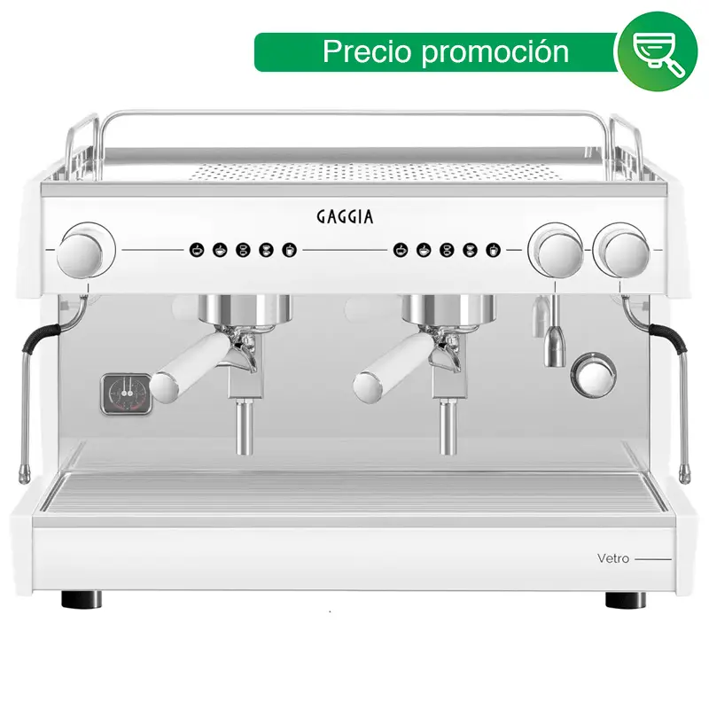 Cafetera Industrial 2 Grupos Vetro Blanca 220V | 240 Tazas por Hora - Cafetera Italiana