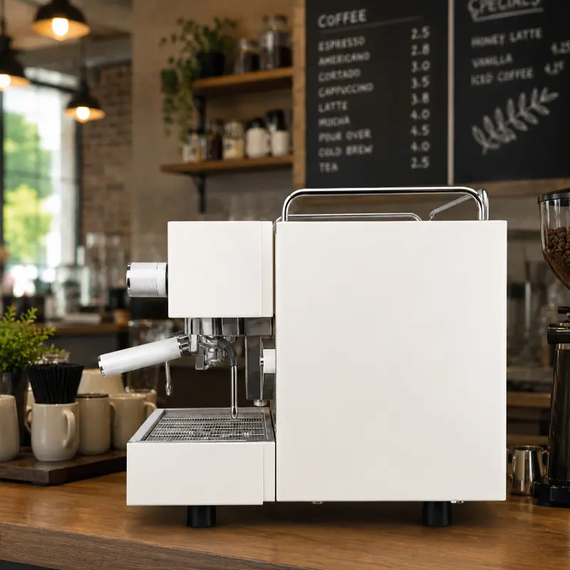 Cafetera Industrial 2 Grupos Vetro Blanca 220V | 240 Tazas por Hora - Cafetera Italiana