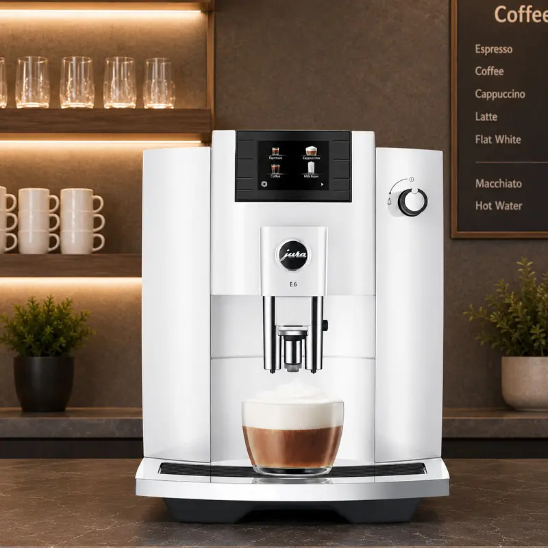 Cafetera Jura E6 White - Superautomática Premium - Hasta 100 Tazas al Día