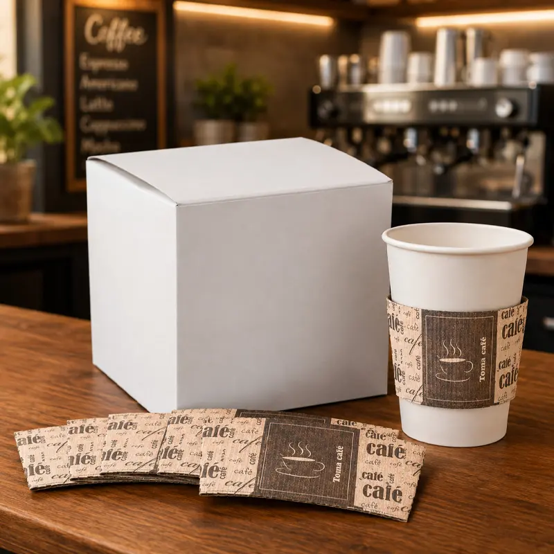 Cintilla o Fajilla de Cartón para Vaso de Papel - Caja con 1,000 Piezas