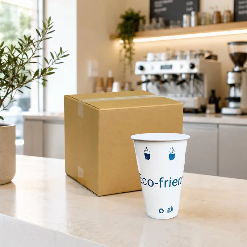 Vaso de Papel Biodegradable Para Bebidas FRIAS 12oz, Caja 1,000pz