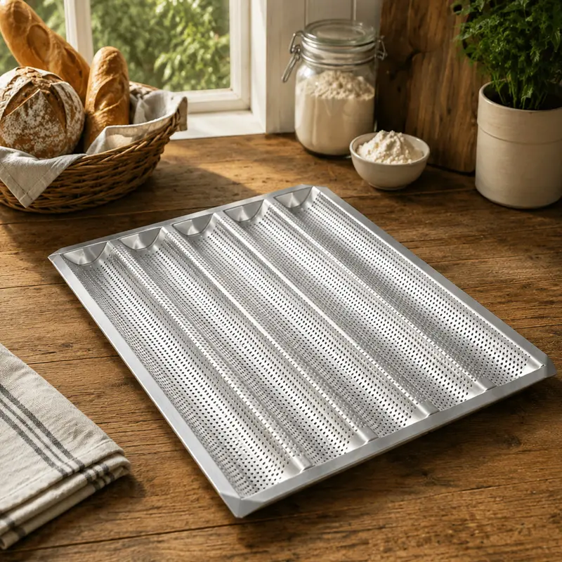 CHAROLA ONDULADA EN ALUMINIO  PARA PAN