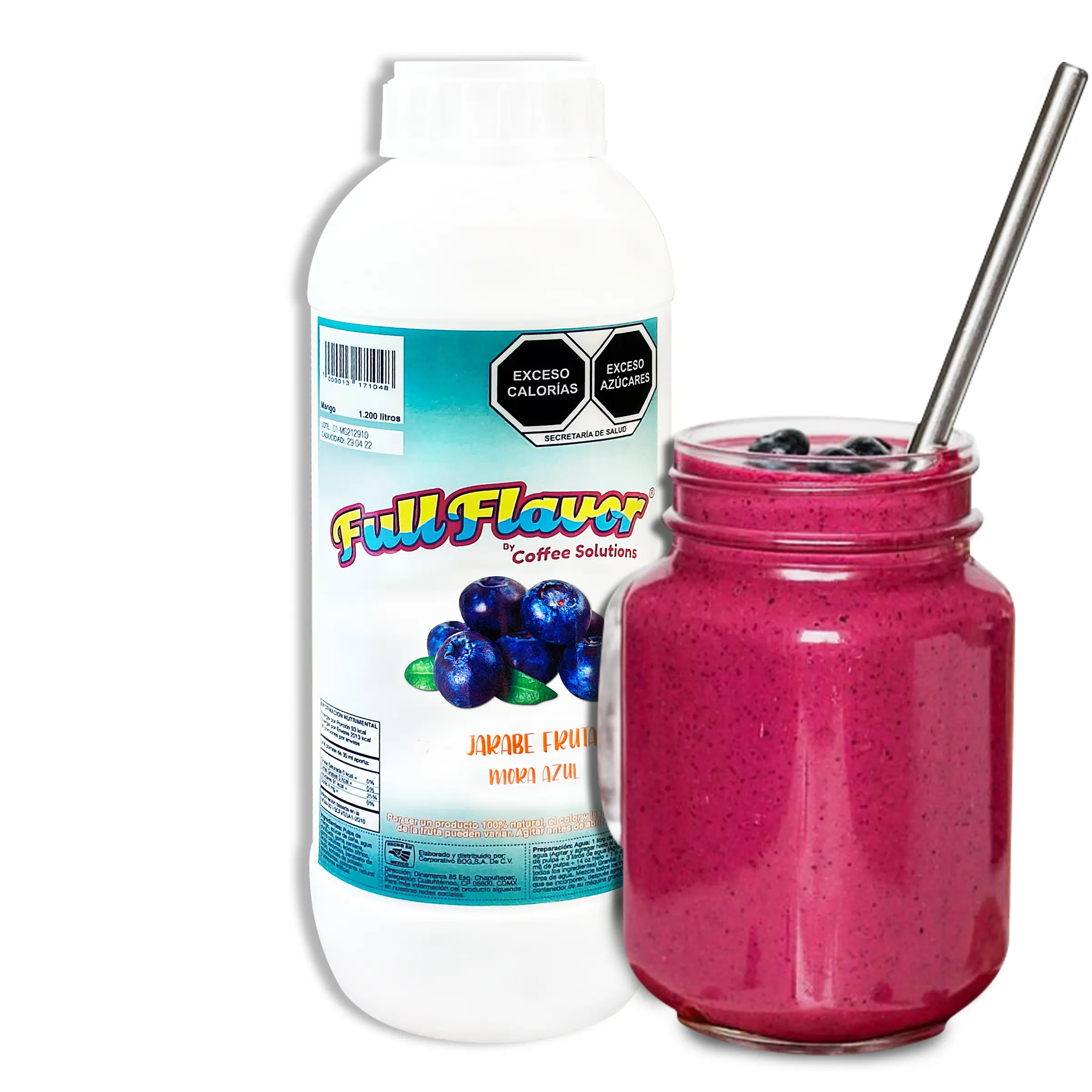 Concentrado de Fruta Natural Sabor Mora Azul | Full Flavor