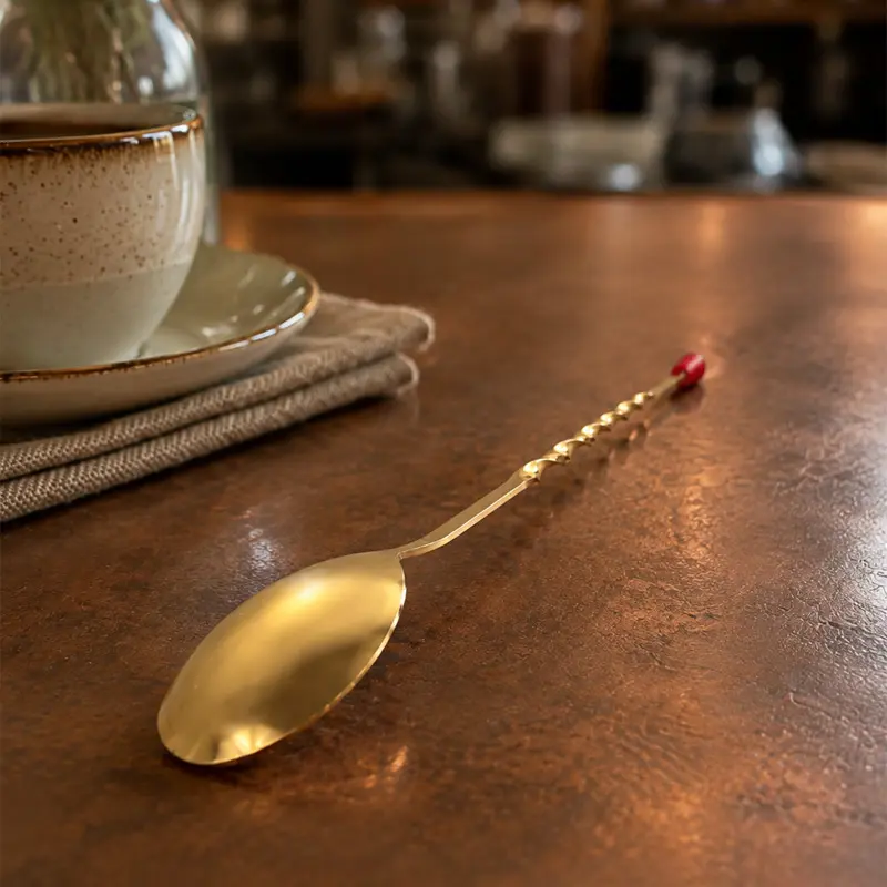 Cuchara para Coctelería 29.6 cm Color Dorado | Bar Spoon Profesional