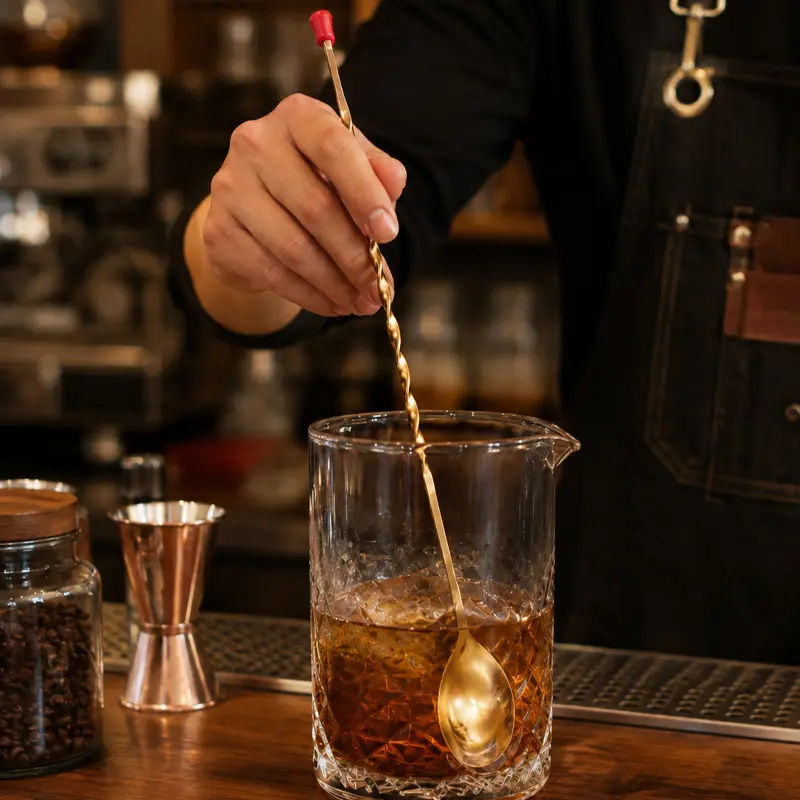 Cuchara para Coctelería 29.6 cm Color Dorado | Bar Spoon Profesional