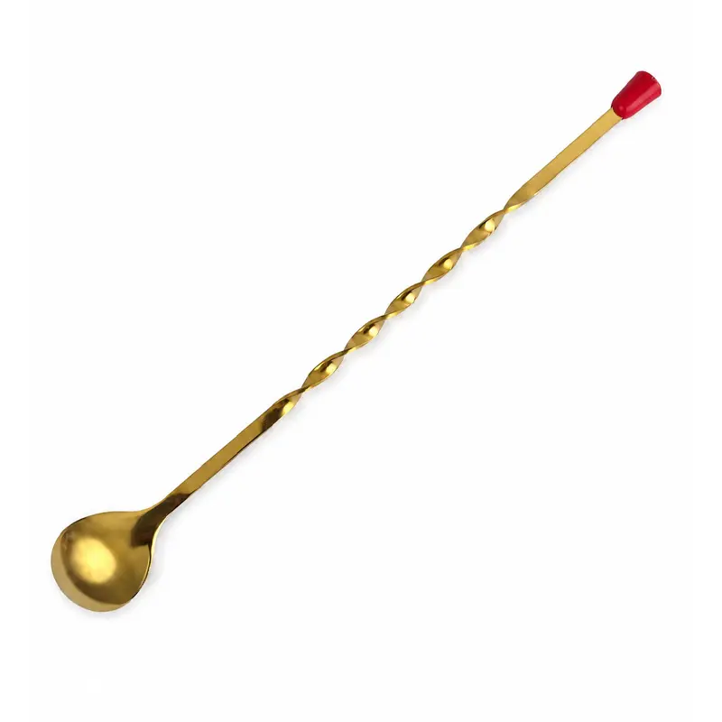 Cuchara para Coctelería 29.6 cm Color Dorado | Bar Spoon Profesional