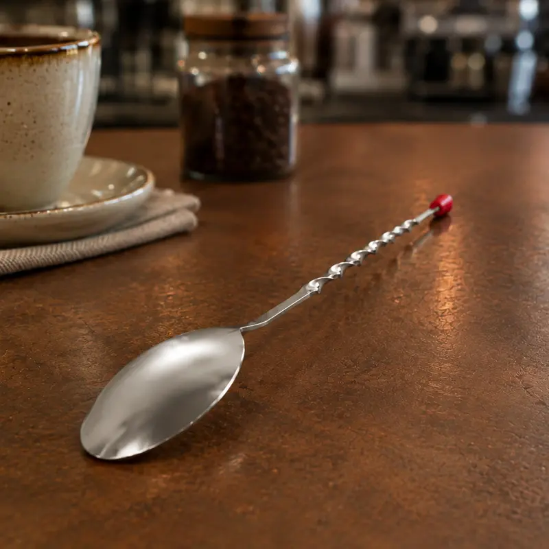Cuchara para Coctelería Plateada 29.6 cm | Bar Spoon Profesional