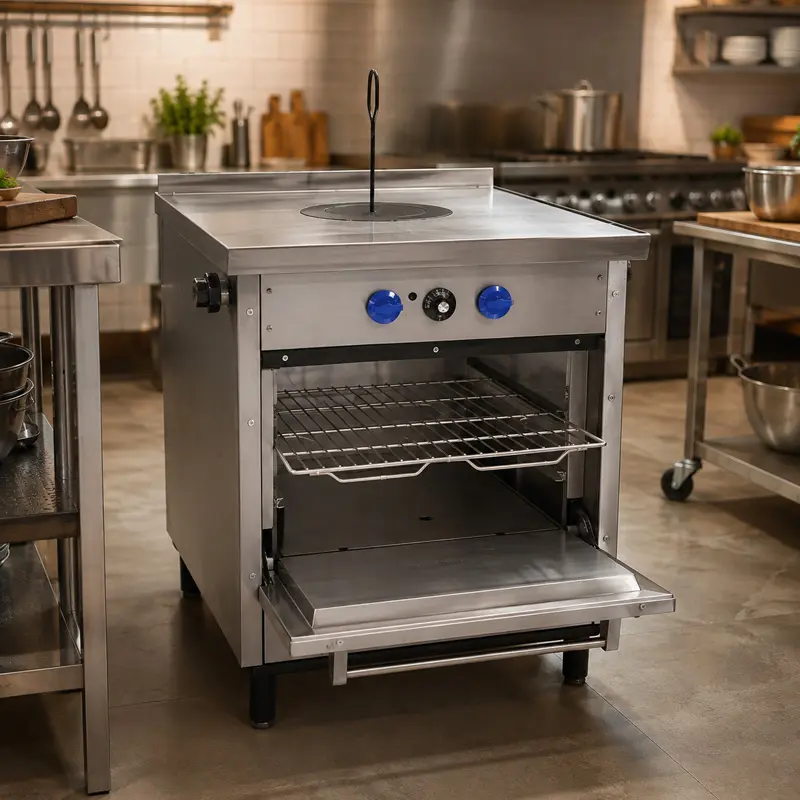 Estufa Comercial Extra Pesada Con Plancha Francesa y Horno ZH-703 | Industrial