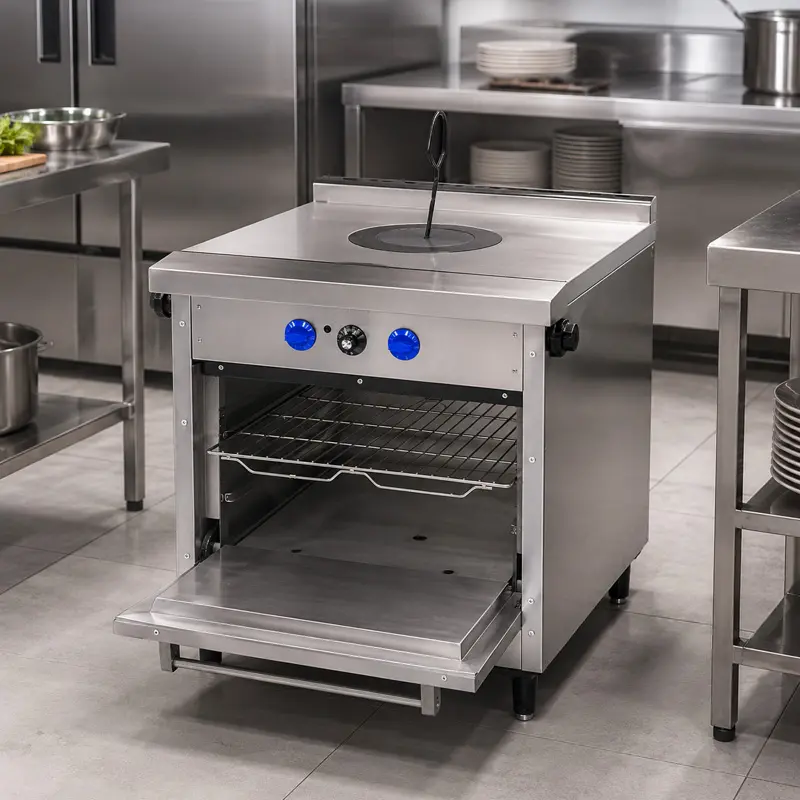 Estufa Comercial Extra Pesada Con Plancha Francesa y Horno ZH-703 | Industrial