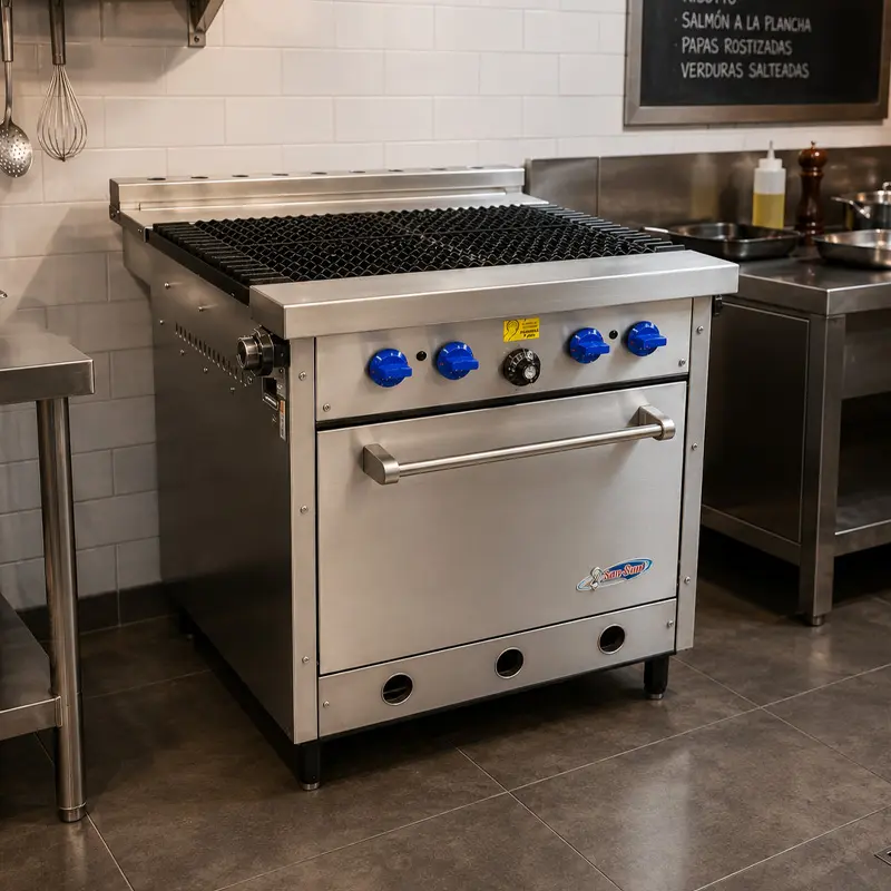 Estufa Comercial Extrapesada San-Son 4 Quemadores con Horno ZH-701-4