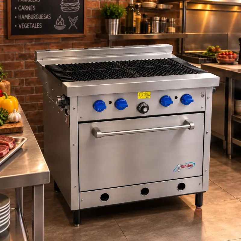 Estufa Comercial Extrapesada San-Son 4 Quemadores con Horno ZH-701-4