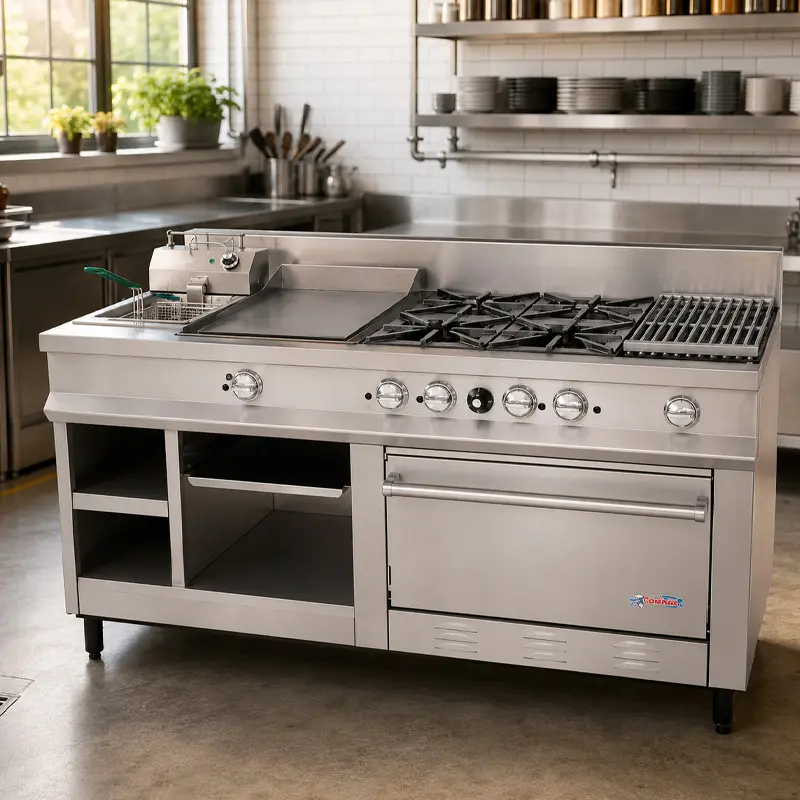 Estufa Maestra Industrial San-Son SSEM | Con Freidor, Plancha y Horno