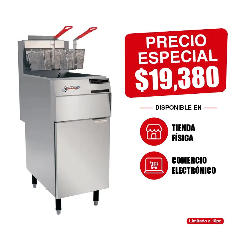 Freidora Industrial San-Son SS-35 | Freidora Comercial 30 Kg por Hora