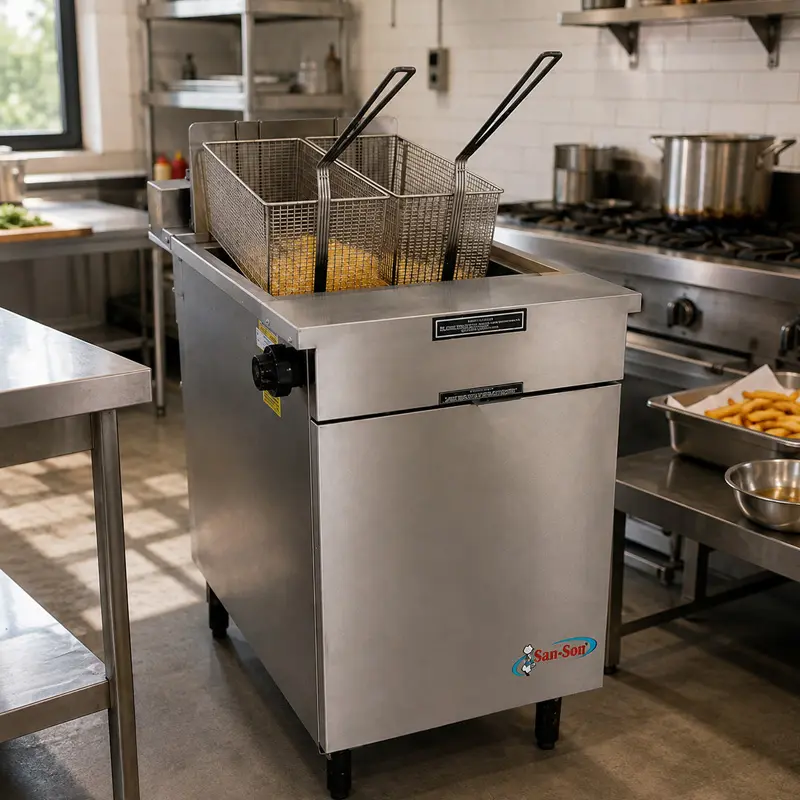 Freidor Industrial de Inmersión San-Son ZF-70 | Freidora 35 Kg por Hora