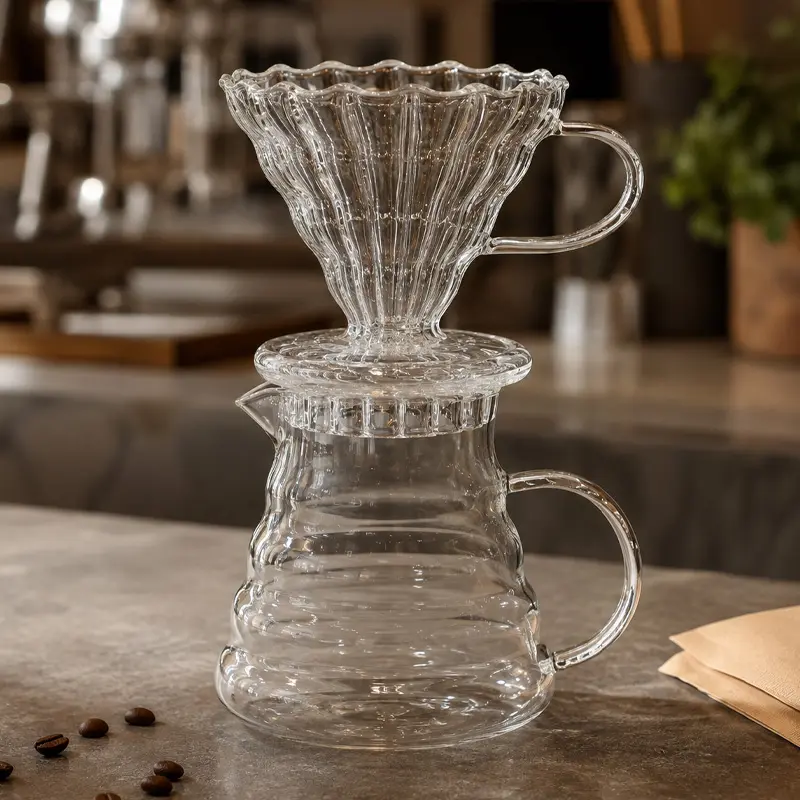 Hario V60 + Jarra en Cristal, Metodo para Extraccion de Cafe